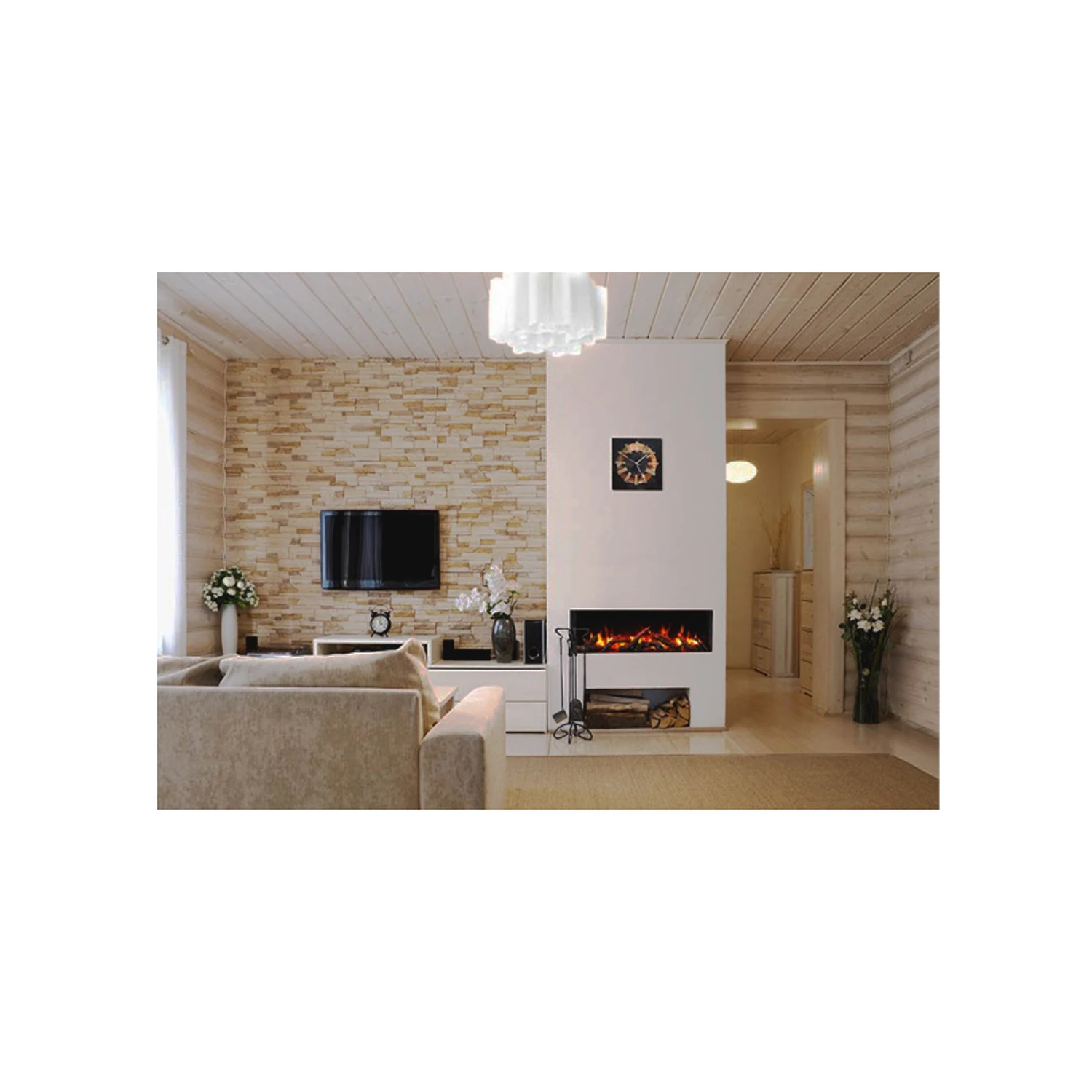 Electric Fireplace, 60-Inch, LED, 1500W, Wall - detail 26