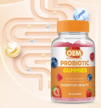 Wholesale OEM Private Label Prebiotics Gummy Digestion Enhance Supplement Health care Probiotics Gummies