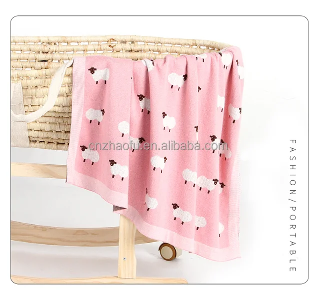 Hot Sale Wholesale Price Baby Blanket 100% Cotton Solid Color Newborn Baby Knitted Blanket