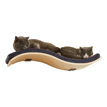 Wave Cat Shelves and Perches Mounted Cat Furniture for Sleeping Cat Wall Shelf with Two Steps