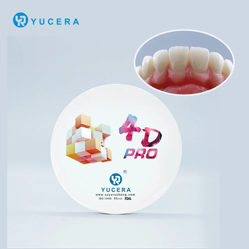 Dental Whole Sale Yucera 4d Pro Multilayer Zirconium Disc Ceramic for Cad Cam High Transmittance