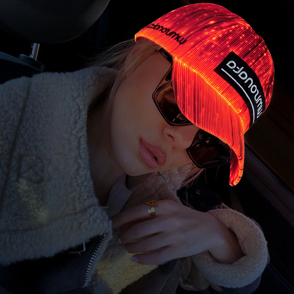 Fiber Optic Cap Led Hat With 7 Colors 