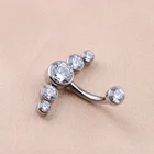Ring Navel Navel Piercing Rings Titanium Zircon Bezel Set Belly Button Ring Navel Piercing Body Jewelry