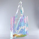 LUMI OEM Lady Pvc Holographic Cosmetic Shopping Bag Girls Transparent Pvc Handbag