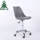 Furniture Chromed Plastic Chair Modern Office Furniture Adjustable Height Plastic Tulip Chair With Chromed Steel Wheels