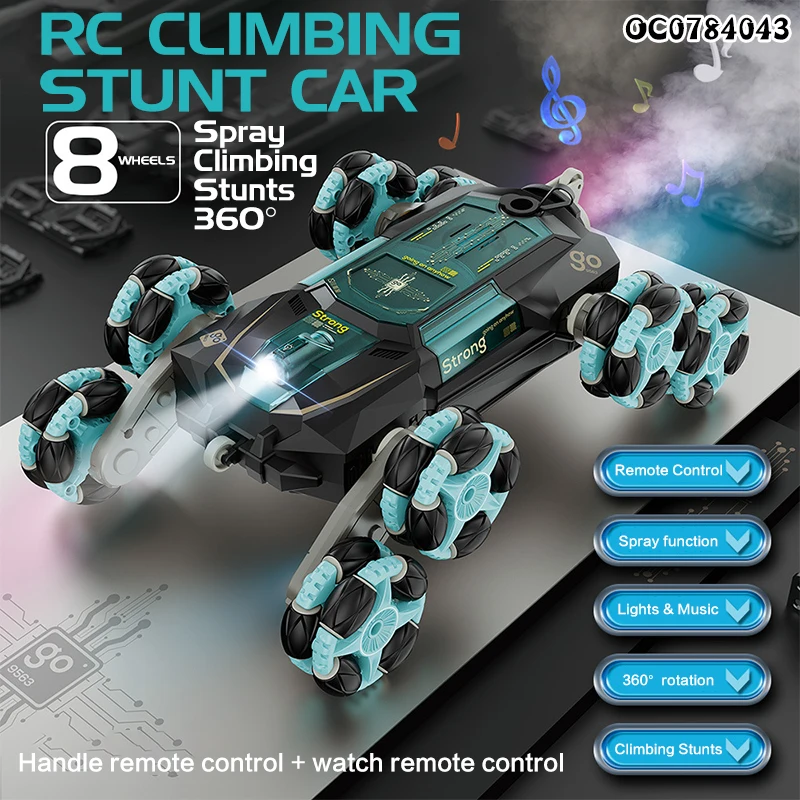 Gesture sensing remote control rc stunt car with lights and music