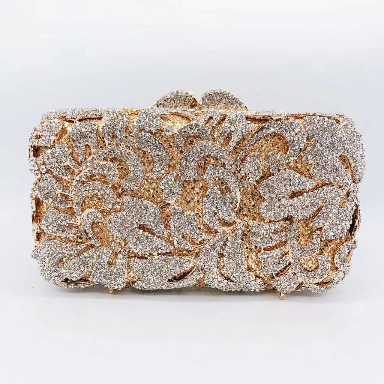 Amiqi MRY78 Luxury Blue Flower Hollow Out Crystal Metal Clutches Ladies Wedding Party Purse crystal stone evening bag