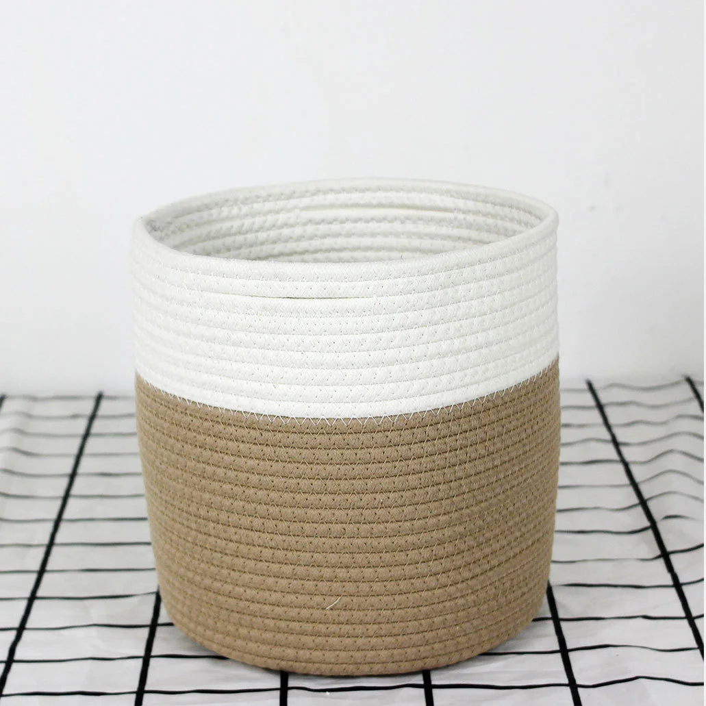 HUAYI cotton rope storage basket for blanket storage and food support custom color size