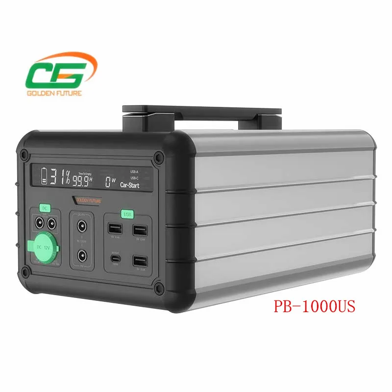 Portable Power Stations PB-1000US Large Capacioty LiFePO4 Battery 1000w Outdoor Camping with Solar Panel factory