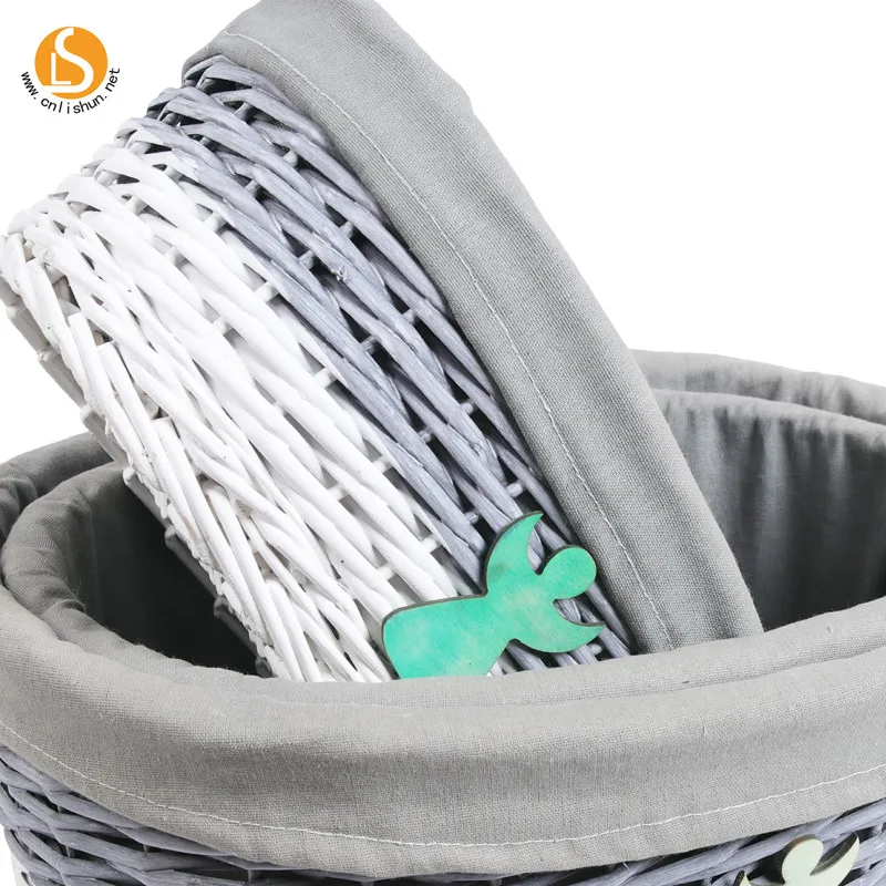 personalized laundry wicker basket wholesale with lining