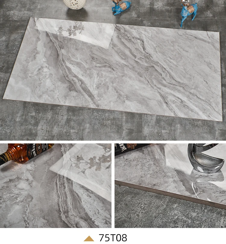 Hot Selling X Mm Full Body Marble Look Dark Light Grey White