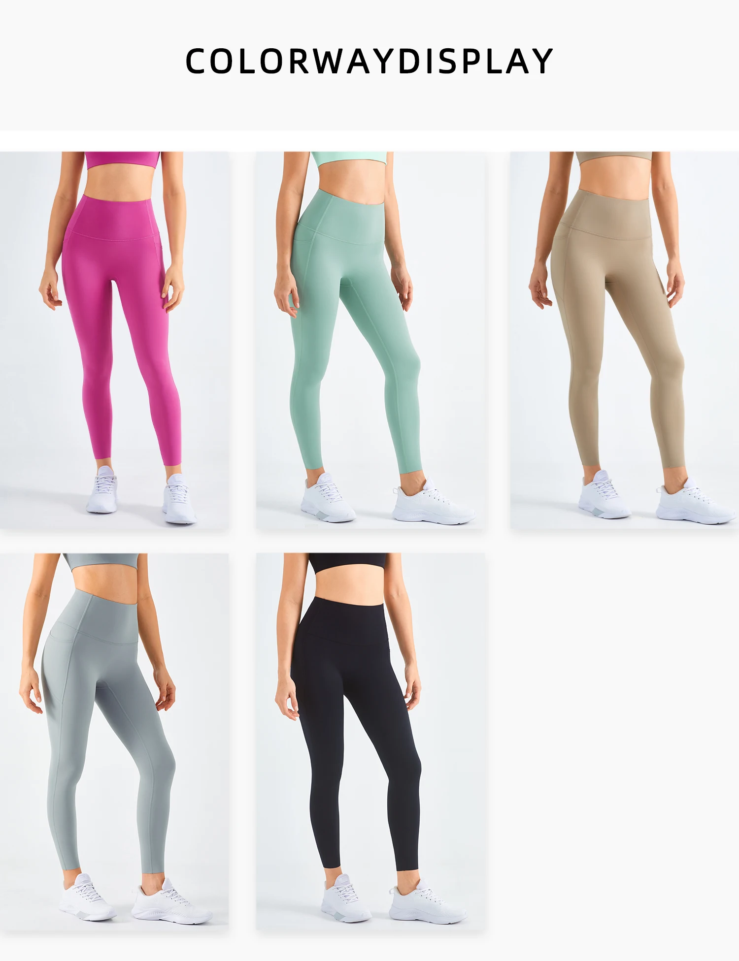 High Waist Yoga Leggings Without T Line Factory Sales Gym Sports Side Pockets Pants