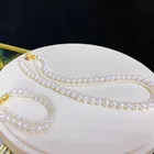 Pearls Jewelry Pearl White Pearls Necklace Set Mothers Day Gifts Jewelry Set Bracelet Pearl