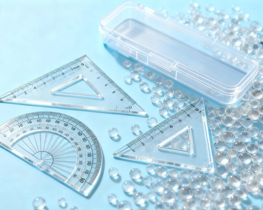 Durable Transparent K Resin Ruler - Styrene-Butadiene Copolymer, High Impact Resistance for School/Office Stationery 0