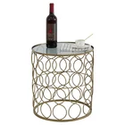 Furniture Tea Or Coffee Glass Table With Gold Metal Storage Holders Baskets Living Room Furniture