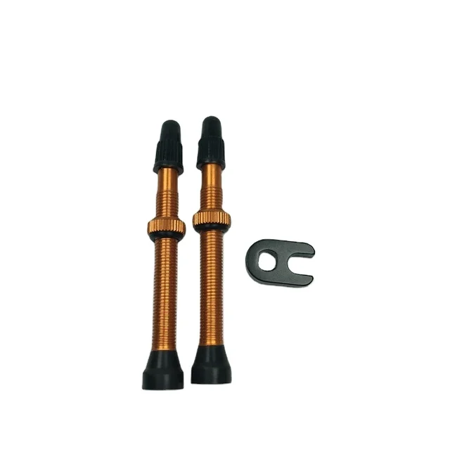 Aluminium Alloy Bicycle Tubeless Valve Ultra-Light 40/44/46/48/50/55/60/80/100mm French Valve with Titanium and Brass Handlebar