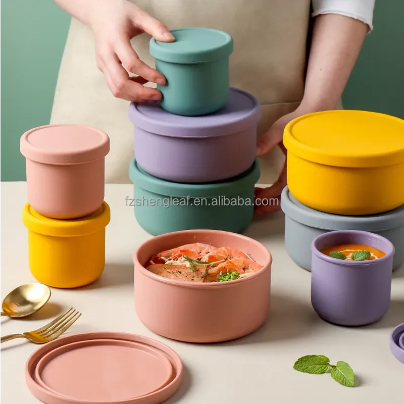 product cute kid childrens insulated portable heated bento silicone food container school lunch box set for kids and adults-0
