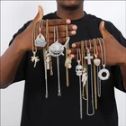 Cubic Zirconia Pendants Hip Hop Bling CZ Iced Out Cubic Zirconia Necklaces Pendants For Men Jewelry Charm
