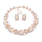 Bridal Jewellery Set Fashion Imitation Pearl Choker Stud Earrings Dubai Bridal Accessories Jewellery Set