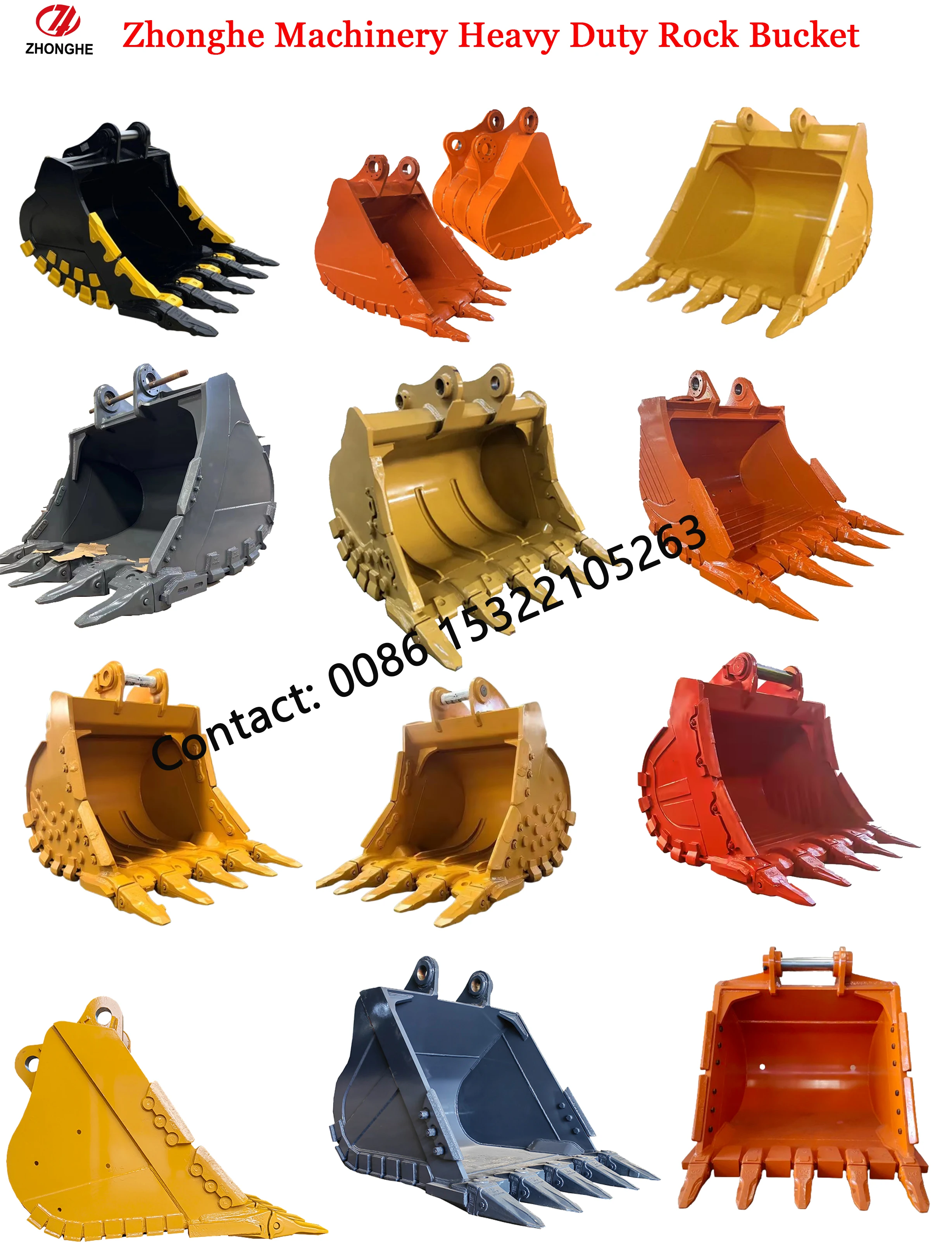 Heavy-Duty Excavator Rock Bucket with Q355B+NM Material 1500 Weight and 3 Months Warranty