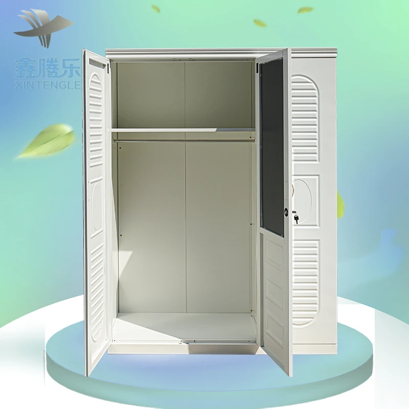 Factory Wholesale Modern 3-Door Metal Wardrobe Garde-robe Metallique Lemari Pakaian Besi Armadio for Kids Bedroom Home Furniture