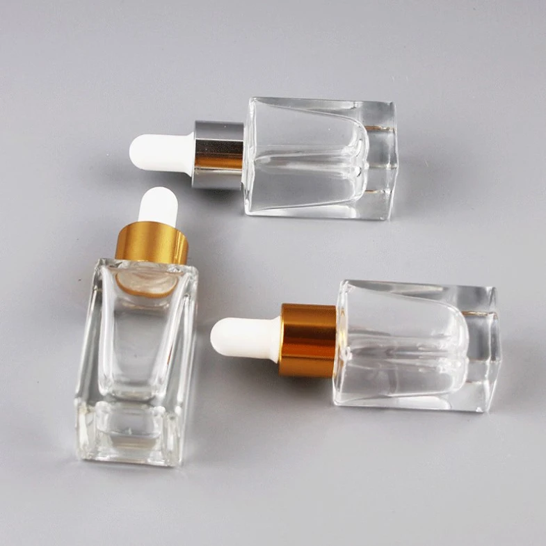 product high quality clear square glass perfume sample bottles with aluminum dropper caps 10ml 15ml 30ml 50ml-27