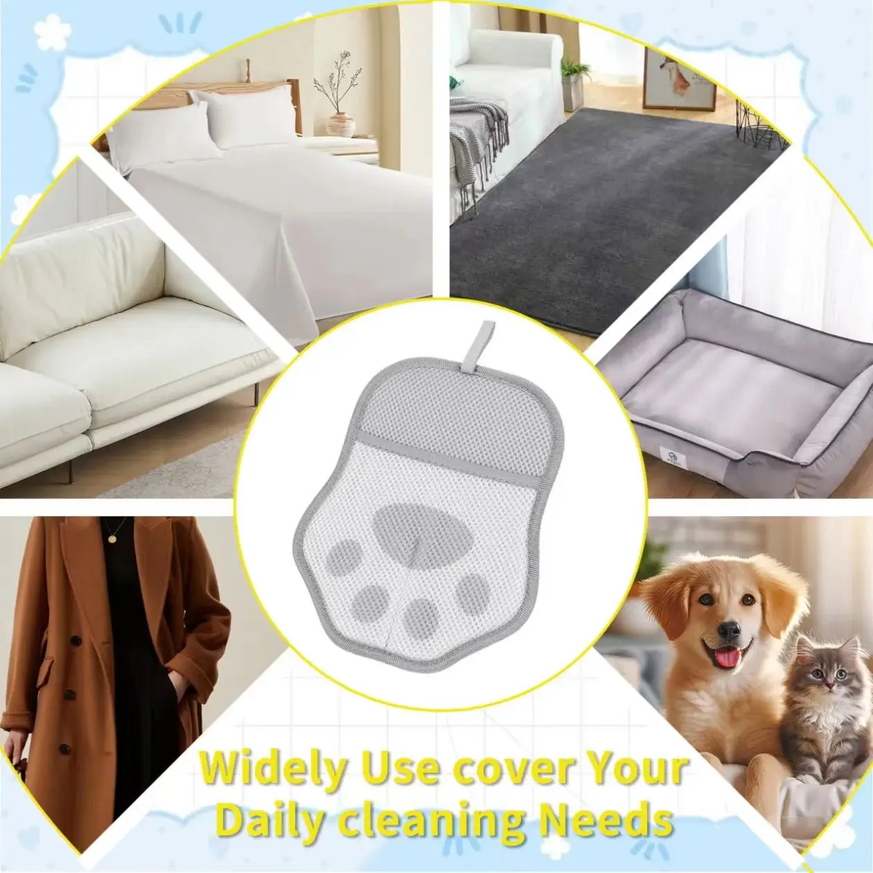 Cat Paw Electrostatic Pet Hair Removal Gloves Reusable Cat Dog Hair Remover for Couch Curtain Upgraded Animal Fur Removal Tool supplier