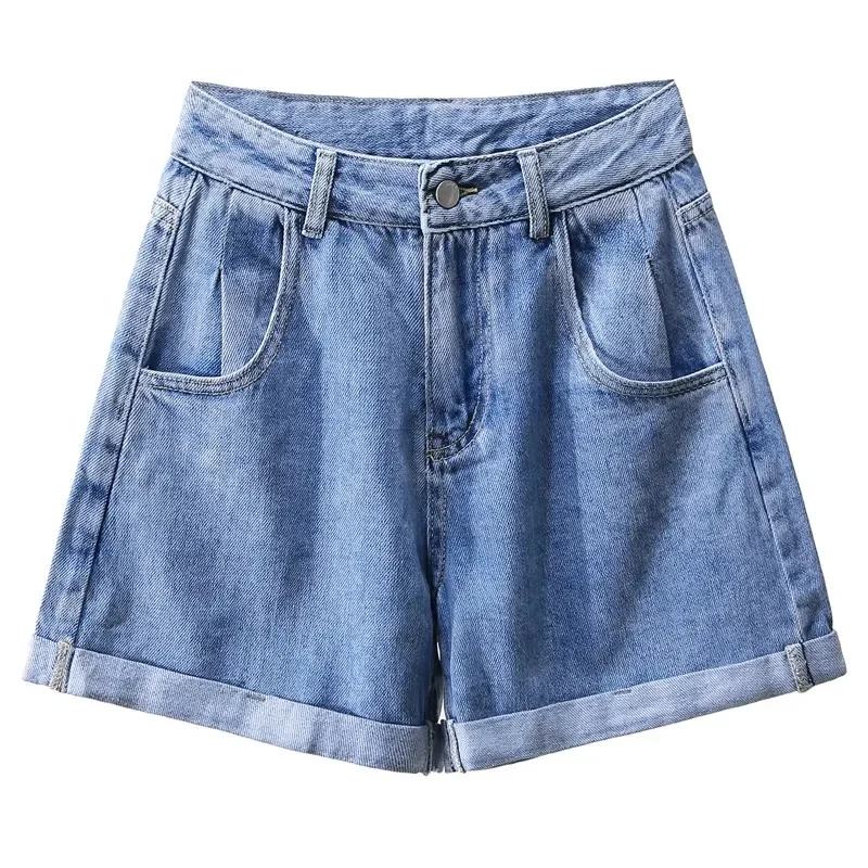 Casual High Waist Denim Shorts Women Summer Plus Size Pocket Tassel Hole Ripped jeans Short Female Femme Short Pants Women