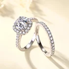 Sterling Silver Silver S925 Sterling Silver Ring Rose Gemstone Diamond Engagement Women Moissanite Rings