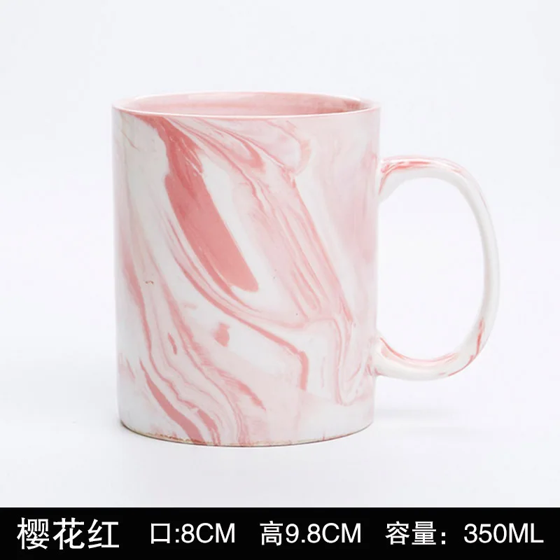 Customized Marbling Pattern Wedding Hand Gift Pink Coffee Milk Ceramic Mug Creative Marble Design Handmade Ceramic Mug