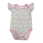 Rabbit Knitted Custom Logo 100% Cotton Cute Rabbit Print Newborn Girl Short Sleeve Baby Rompers