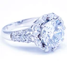 Zircon Zircon Ring Zircon Silver 925 Flower Shape Moissanite Women Ring Zircon Flower Ring 925 Silver
