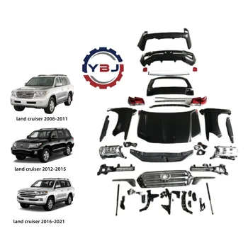 YBJ Exterior body parts for land cruiser 2008-2015 upgrade 2016-2021 Upgrade facelift body kit LC200 GRJ200 old to new