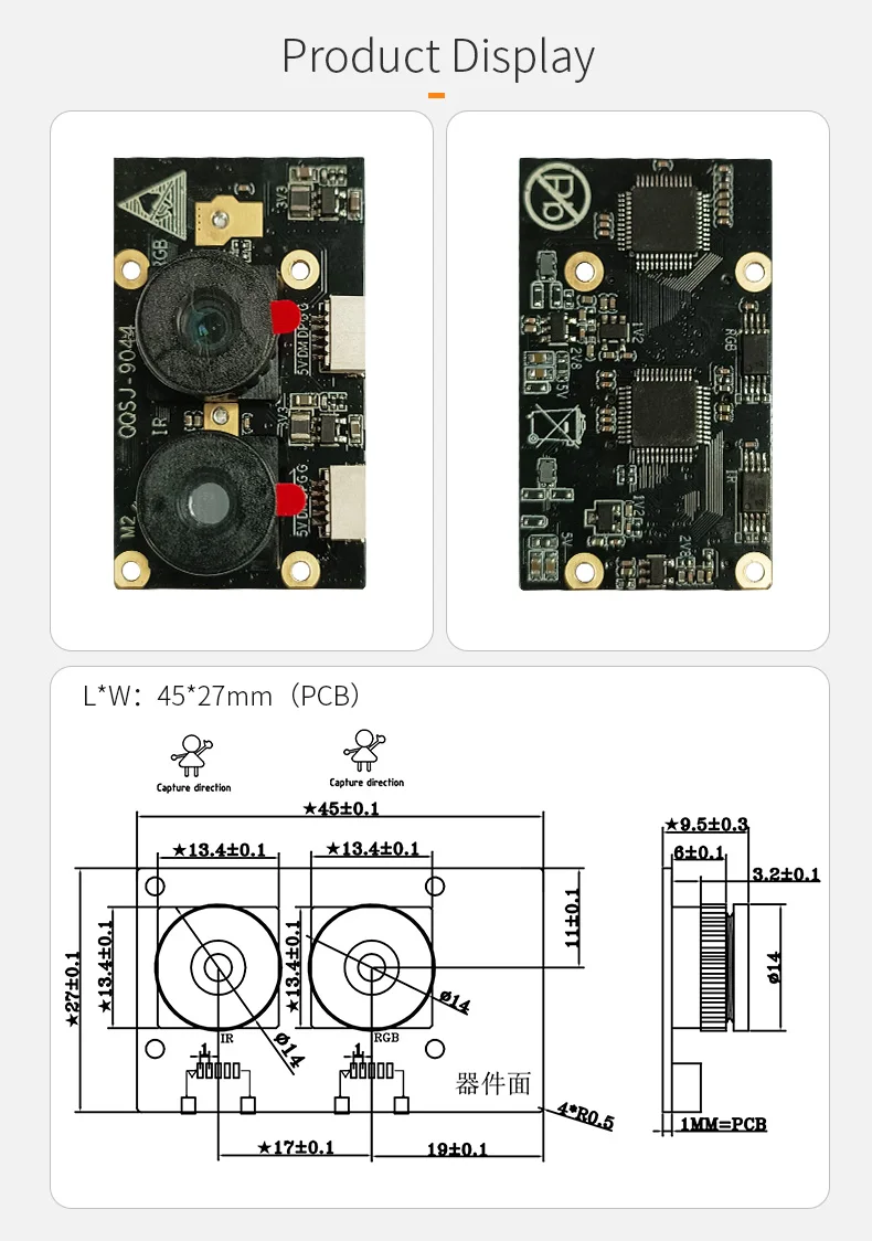 1080P Color Wide Angle IR Face Recognition HDR 2MP Monitoring Binocular Camera Module Usb GC2053 PS5268插图1 1080P Color Wide Angle IR Face Recognition HDR 2MP Monitoring Binocular Camera Module Usb GC2053 PS5268插图1