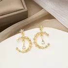 Drop Earrings Stylish Silver Needle Star Moon Water Drop Earrings Diamond Sweet Fairy Earrings