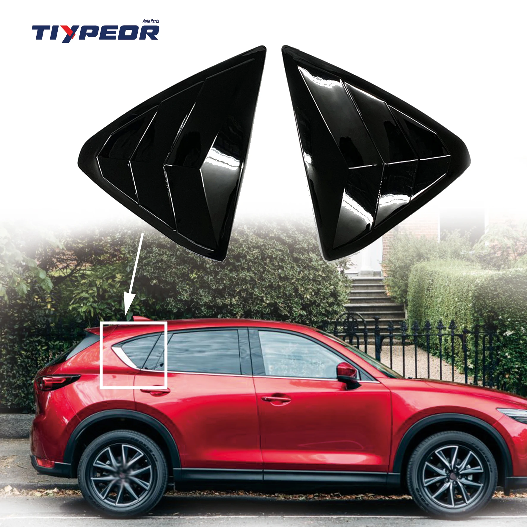 product window shutter cover for m cx5 cx 5 2018 2023 2019 2022 2021 2020 exterior body kits car rear window side louvers vent trim-3