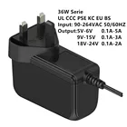 Adapter Shenzhen 6V/12V/13V/14V/18V/23V/24V/36V 400ma/1A/5A AC To DC Power Supply UK Notebook Power Adapter