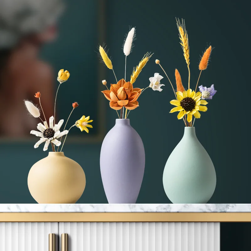 product hotsale nordic style creative ceramic dried flowers simple flower arrangement living room decorations table ornaments504-7