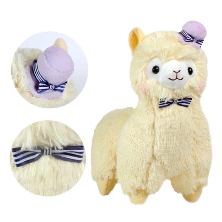 Stuffed Animal Plush Alpaca Doll Cute Soft Toy Animal Cushion Llama With  Tie And Hat - Buy Plush Alpaca Doll,Stuffed Animal Plush Alpaca,Llama  Stuffed