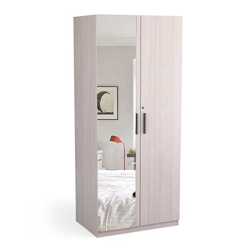 NOVA CUS-11NDA326 3 Door Melamine Clothes Closet Cabinet Wood Wardrobe Armoire Wardrobe With Mirror