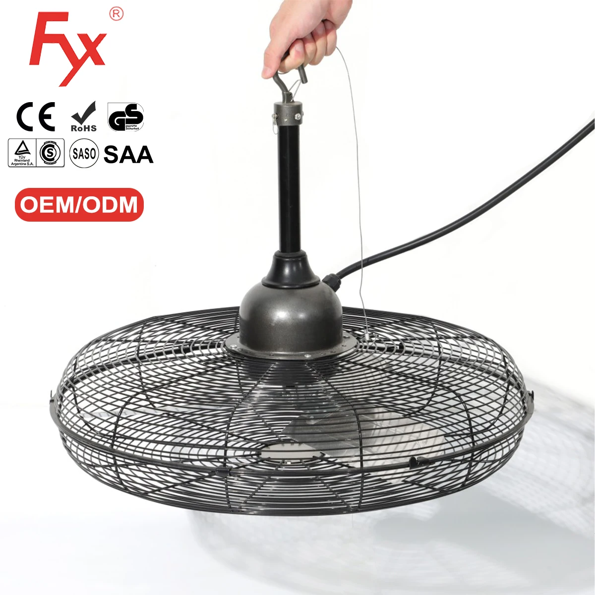 Industrial Wall Mounted Fan, Ceiling, Electric, Metal - detail 4