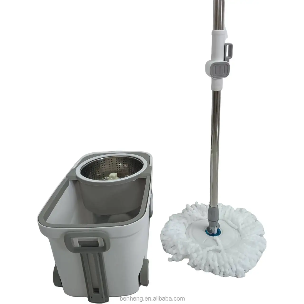 360 Rotary Microfiber Mob Set Steel Pole with Bucket and Wheels, Hands-Free Floor Cleaning Spinning Mop, Hot Sale in Brazil