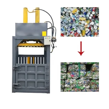 Vertical Recycling Compactor Automatic Aluminum Tin Can Baler Hydraulic