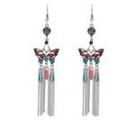 Earrings Silver New Arrivals Wholesale Women's Bohemian Butterfly Tassel Earrings Silver Drop Earrings
