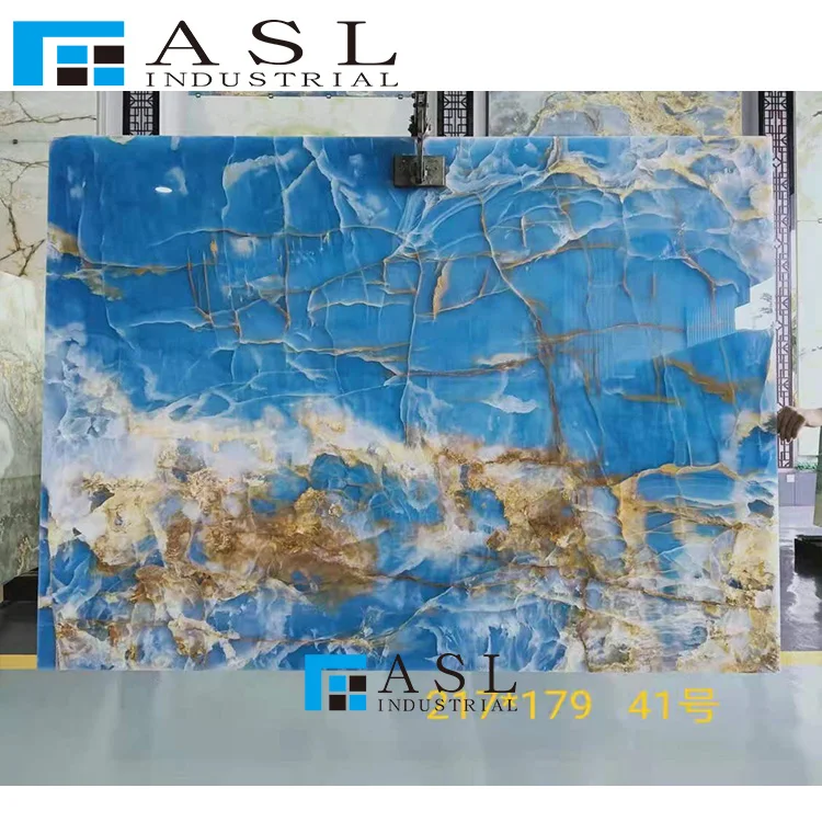 Good quality blue onyx marble slabs and blue onyx tiles