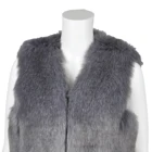 Fur Vest Fur Fashion Winter Warm Solid Color Fur Vest Women Elegant Grey Rabbit Faux Fur Gilet