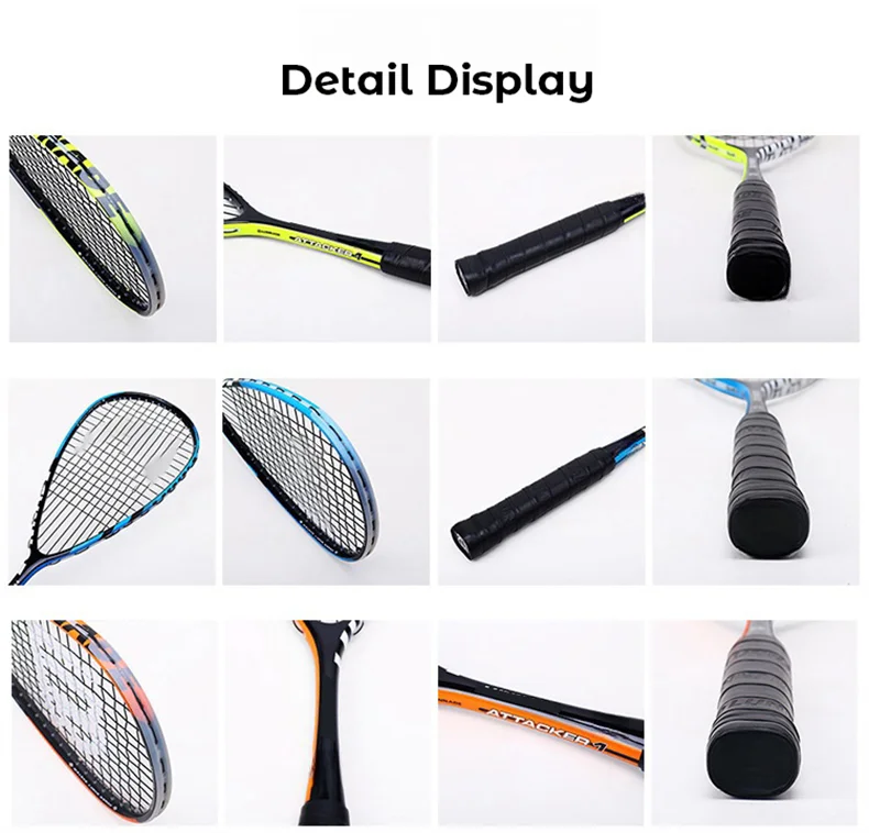 Professional Carbon Fiber Squash Racket With Nylon Net for Adults for Competition and Training details