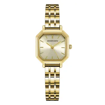 Women's Watch Square Case Sunray Colorful Dial Stainless Steel Band Japan Movement Quartz Classic Business Sport Fashion Charm