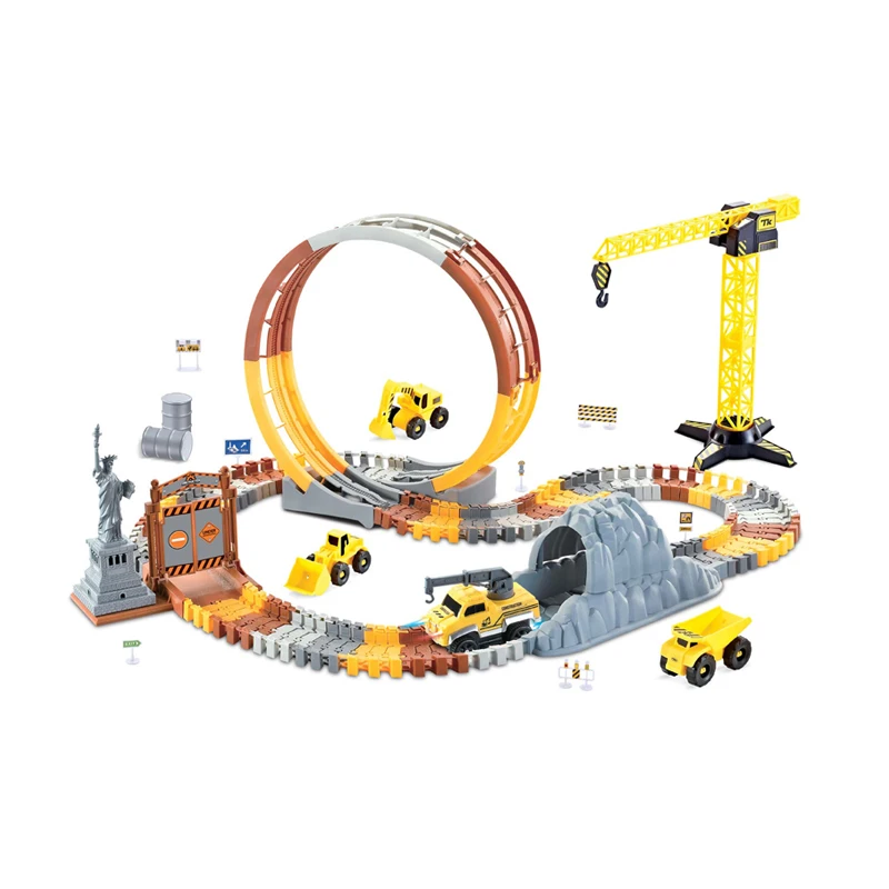 3d assemble game flexible construction toys car race rolling tracks toy