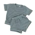 Clothes Boy's Clothes Boys Mingzhen Hot Sale 2 Pieces Boutique Clothes Gray Outfits Kids Boy's Clothing Sets